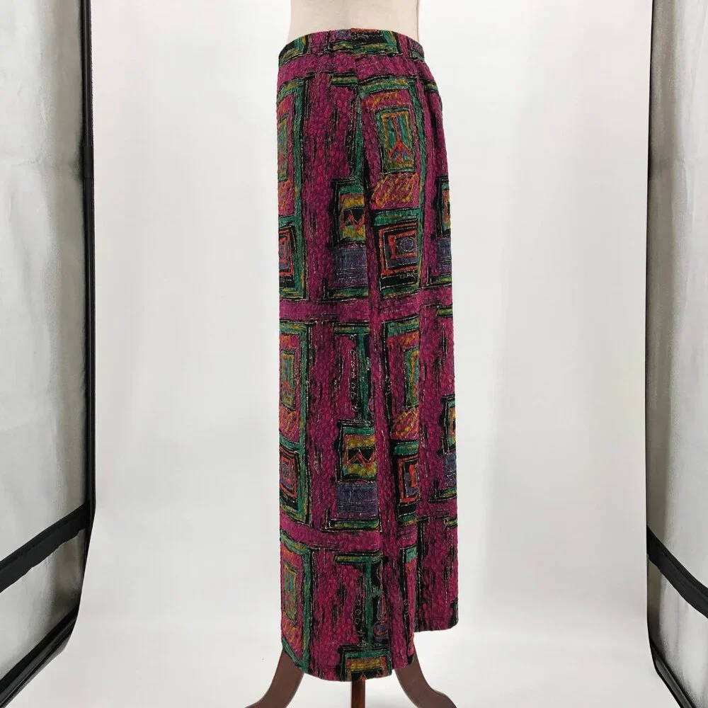 Mirasol Pink & Black Geometric Maxi Skirt | All-Season Wear - Picture 3 of 4